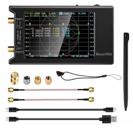 NanoVNA-H4 ベクトルネットワークアナライザ、V4.3 10KHz -1.5GHz HF VHF UHF ポータブルアンテナアナライザ、4インチタッチスクリーン、脳波測定器、Sパラメータ、VSWR、位相、遅延、スミスチャー…|AZUshopping