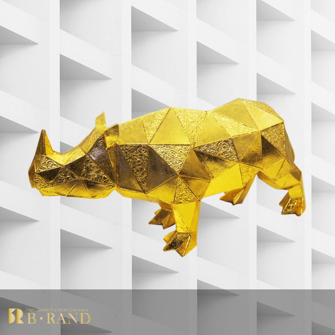 楽天市場】煌めく白サイ オブジェ アート インテリア 置き物 モダン