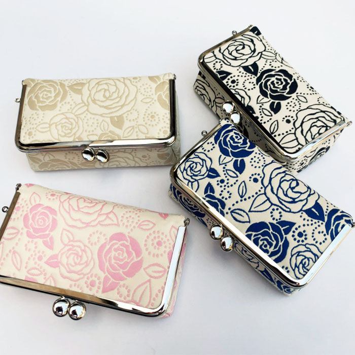 楽天市場 ビアンデュ 薔薇 コロリン がま口ポーチ 全8色誕生日 ギフト プレゼントがま口 化粧ポーチ コスメポーチ ポーチガマ口 ふくれ織 かわいい おしゃれ レディース京都 日本製 送料無料 がま口のb ａｎｄｙｕ