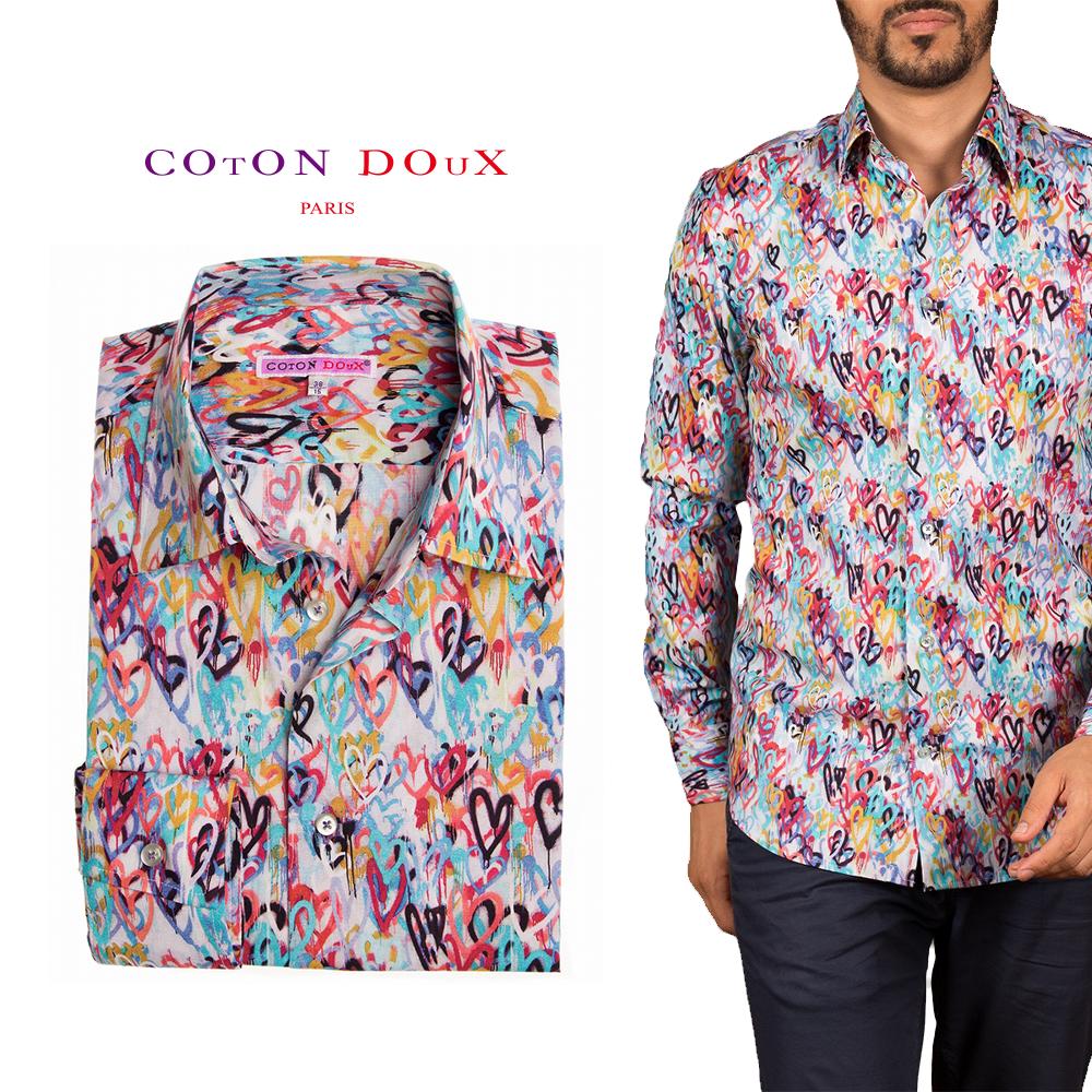 楽天市場 柄シャツ メンズ 長袖 カジュアルシャツ ドレスシャツ パーティー プリント 標識 看板 ポップアート セレブファッション ブランド Cotondoux コトンドゥ M92ad1721signboard Cotondoux コトンドゥ 楽天市場店