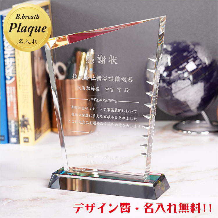 盾 楯 定年退職 感謝状 退職記念 卒業 記念 永年勤続 退職祝い 表彰楯 オリジナル 記念楯 オーダーメイド クリスタル 送料無料 記念盾【名入れ】ポイントアップ祭