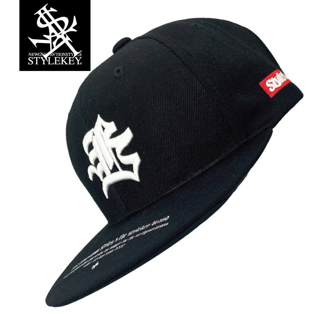 STYLEKEY(スタイルキー) スナップバックキャップ TEAM GHETTO SNAPBACK CAP(SK25SP-CP01) ロゴ マーク 梵字 手書き 立体 3D 刺繍 つばプリント メンズ レディース ファッション ヒップホップ B系 ダンサー ストリート系 ベースボールキャップ ロック バンド ギャング DJ 帽子