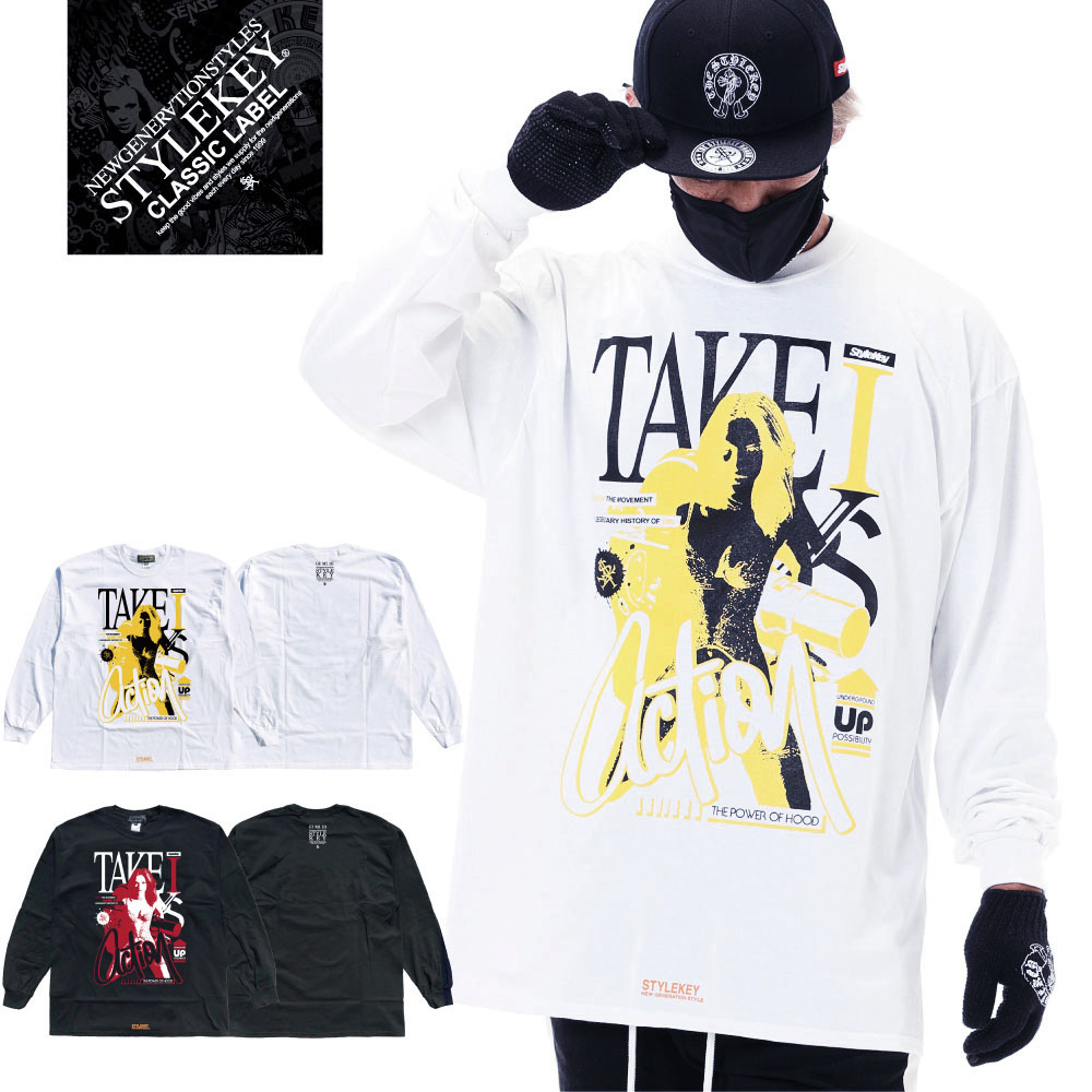楽天市場 Stylekey Classic Label スタイルキー クラシック レーベル 長袖tシャツ Action L S Tee Sk99cl Ls14 ヒップホップ B系 ストリート系 レゲエ ロック バンド ロンt 長t ロングスリーブ 女性 フォト カメラ イラスト ロゴ 大きいサイズ ビッグサイズ 3l 4l Xxl