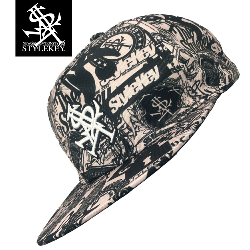 STYLEKEY(スタイルキー) 総柄スナップバックキャップ GRAPHISTORY SNAPBACK CAP(SK99ET-SGCP02) ロイヤル ロゴ グラフィック モノグラム プリント 刺繍 カラフル 総柄 全面プリント 柄 メンズ ファッション ヒップホップ B系 ダンサー ストリート系 帽子 ベースボール お洒落