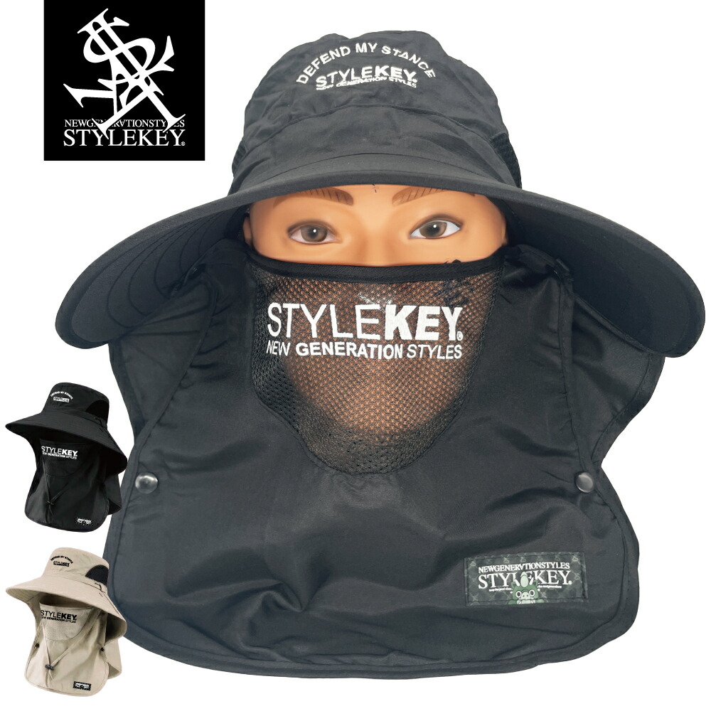 STYLEKEY (スタイルキー) フェイスマスクサンハット FACE MASK SUN HAT(SK99ET-SHT01) ロゴ 刺繍 プリント ワンポイント 日差し避け 日焼け止め 日よけ 避暑 ストリート系 B系 ヒップホップ レゲエ ロック サファリハット ミリタリーハット 釣り アウトドア 虫除け 覆面 遮光 8,193円