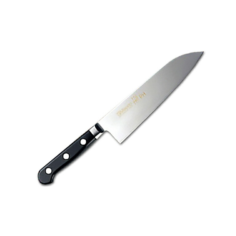 Misono ミソノ  440PH 16クローム鋼 ツバ付三徳180ｍｍ 081 ( misono 日本製 包丁 キッチン ナイフ 切れ 調理 器具 木柄 ギフト プレゼント ラッピング 祝い 新生活 送料無料 贈り物 プレゼント  両刃 万能 三徳 さんとく ステンレス 関 刃物  )