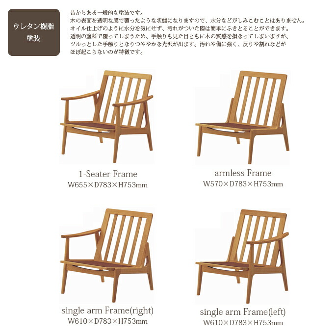 本体・フレームのみオークフレームハイバックチェア(oakframehighbackchair)1シーターウレタン樹脂塗装ソファナチュラルマルニ60MARUNI60チェアアームチェア椅子ファブリックビニールレザーウッド無垢材木製みやじまヴィンテージ北欧レトロ