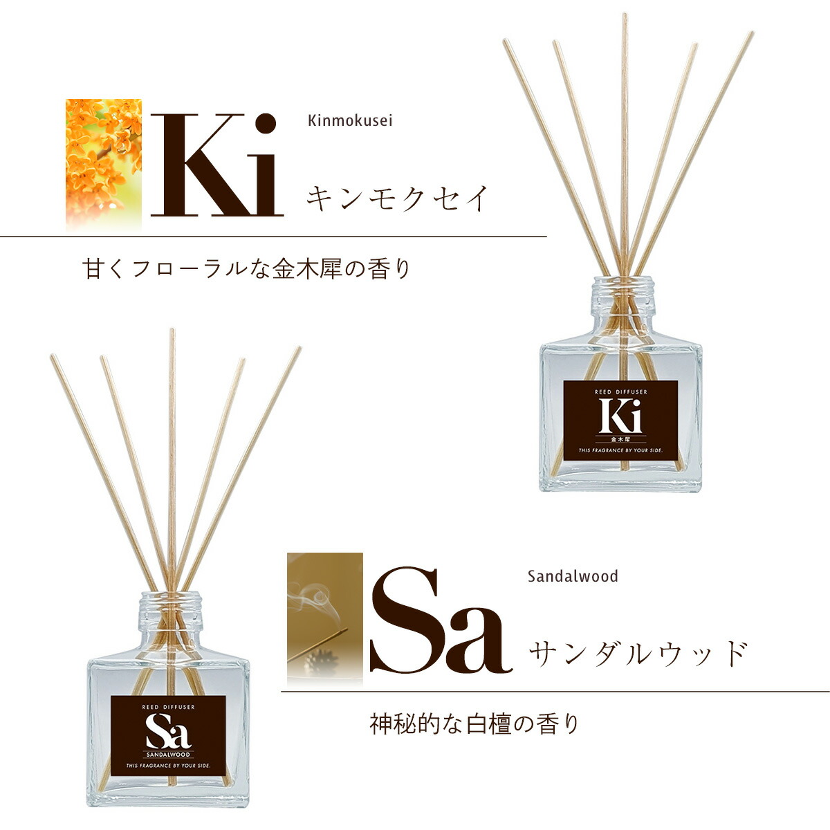 リードディフューザー 0ml ルームフレグランス アロマディフューザー フレグランスオイル スティック 金木犀 キンモクセイ ココナッツ バニラ 白檀 ビャクダン サンダルウッド ローズ 薔薇 バラ ジャスミン ホワイトムスク ムスク お洒落 おしゃれ 大容量 アロマ