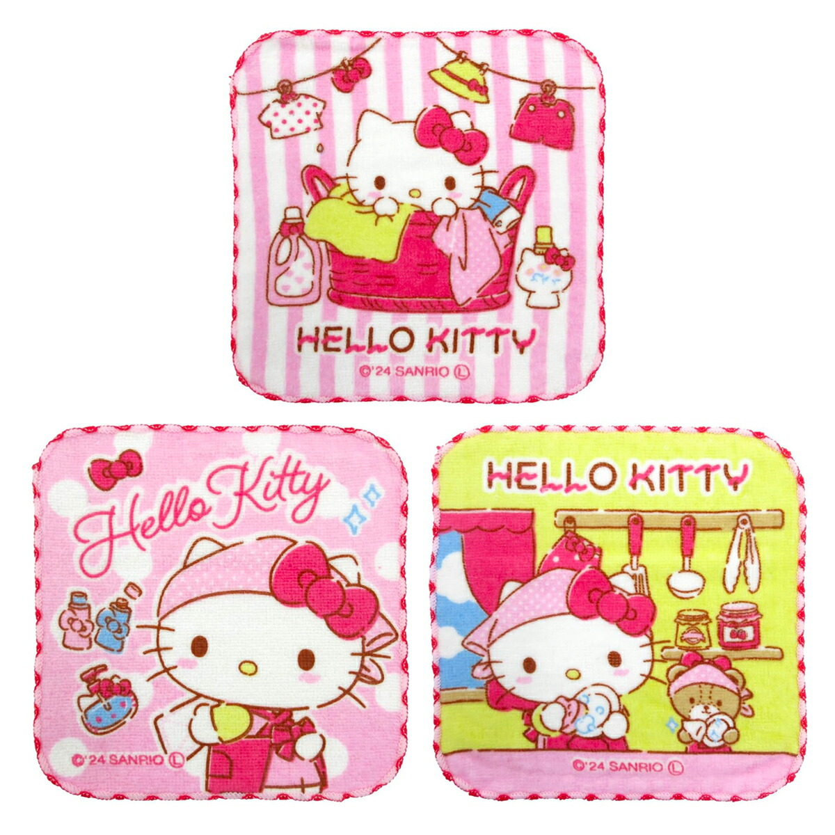 楽天市場】ハンカチ キティ 3枚セット ミニタオル ハンドタオル ミニ