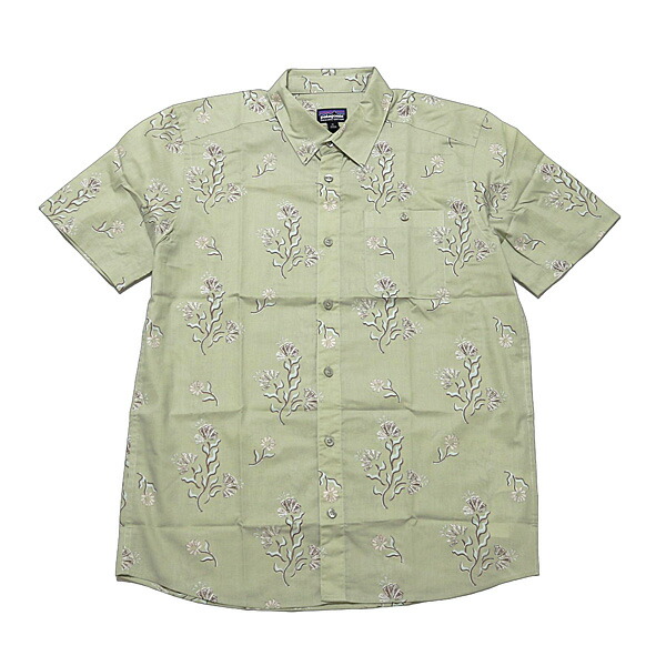 パタゴニア 半袖プルオーバー \u003cBR\u003e刷り上げるプルオーバー アロハシャツ \u003cBR\u003ePatagonia Men\u0027s Go To Shirt \u003cBR\u003eゴートゥーシャツ パタロハ ゴーツーシャツ \u003cBR\u003e■品番 52691 OBWS Ocean Blooms Weathered Stone