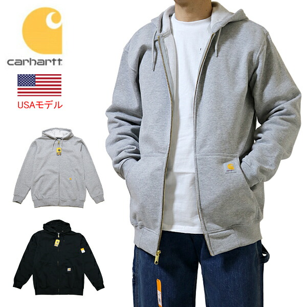 カーハート ジップパーカー フルジップパーカー Carhartt Loose Fit Midweight Full-Zip Sweatshirt K122 メンズ アメリカモデル USカーハート ビッグサイズ オーバーサイズ