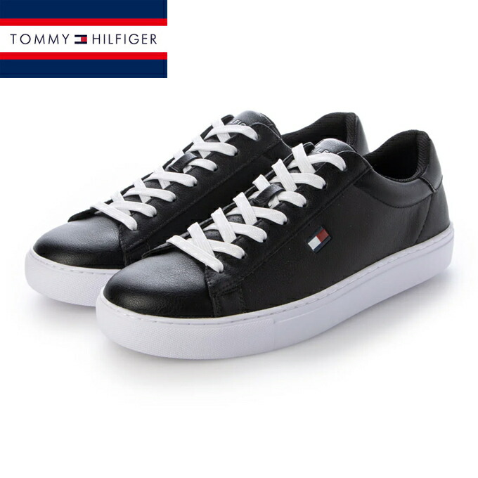 トミーヒルフィガー スニーカー tmBRECON BLK03 置き目とり捨てる フェイクレザー シューズ 靴 心地よい Tommy Hilfiger