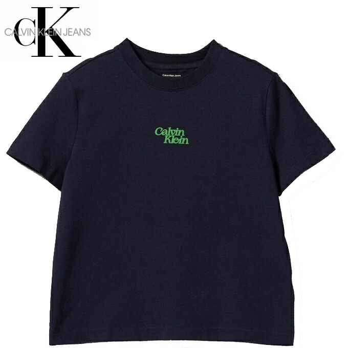 カルバンクラインジーンズ Tシャツ 47B851G 501 BARITONE BLUE レディース フロックロゴクルーネックTシャツ CALVIN KLEIN JEANS
