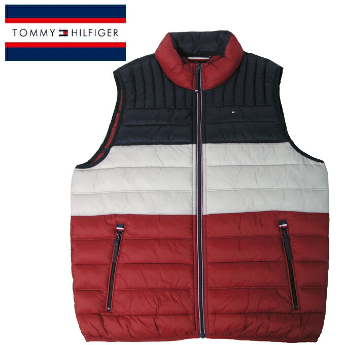 トミーヒルフィガー 中綿ベスト 159AN478 MID/ICE/RED COMBO アウター 中綿 ジッパー メンズ TOMMY HILFIGER 8,592円