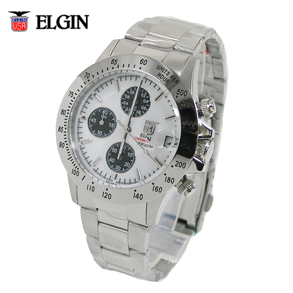 【楽天市場】送料無料 エルジン ELGIN クロノグラフ 20気圧防水 メンズ腕時計 FK1184S-W：びっくり！House