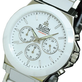 豪華 Elgin エルジン セラミック クロノグラフ 腕時計 Fk1417c W Web限定 Masmorracine Com Br