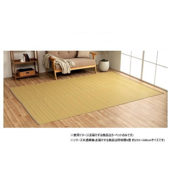 【暮らしラクラク応援セール】日本製 洗えるい草調カーペット ベージュ 団地間6畳 約255×340cm 1090030020502【取り寄せ・返品不可商品】