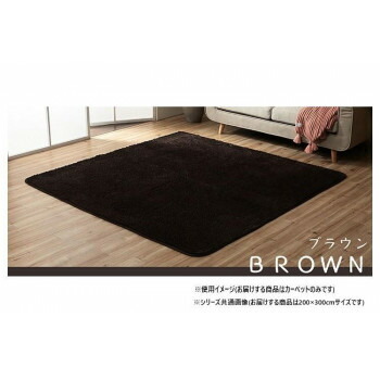 【暮らしラクラク応援セール】ふわふわラグ カーペット ブラウン 約200×300cm 1280600061403【取り寄せ・返品不可商品】