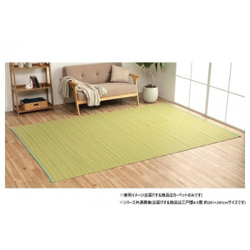 【暮らしラクラク応援セール】日本製 洗えるい草調カーペット グリーン 江戸間4.5畳 約261×261cm 1090030121102【取り寄せ・返品不可商品】