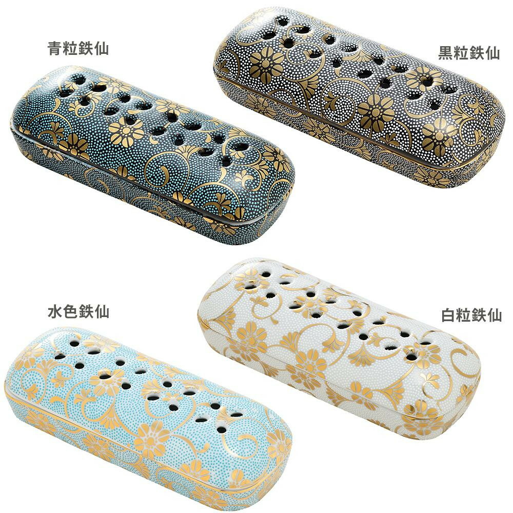 【暮らしラクラク応援セール】九谷焼 夕凪 寝かせる線香皿 小　青粒鉄仙【取り寄せ・返品不可商品】