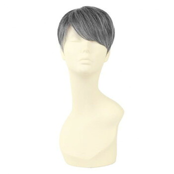 【暮らしラクラク応援セール】プリシラ 男性用5分ウィッグ ストレートショート 耐熱 ダークグレイヘア GB-21-TDGH【取り寄せ・返品不可商品】