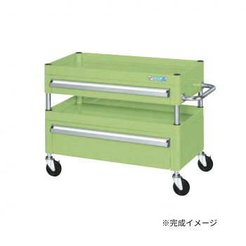 【暮らしラクラク応援セール】サカエ CSパールワゴン中量タイプ 引出し付 グリーン CSP-7562AC【取り寄せ・返品不可商品】｜美-健康ゴルフ