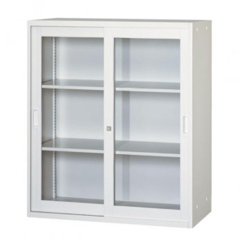 【暮らしラクラク応援セール】壁面収納家具/D:400・ホワイトタイプ 引違枠付ガラス戸/ラッチ仕様 H1050 棚板2枚付 ALPSホワイト色 COM-UAJR4-W11【取り寄せ・返品不可商品】｜美-健康ゴルフ 28,918円
