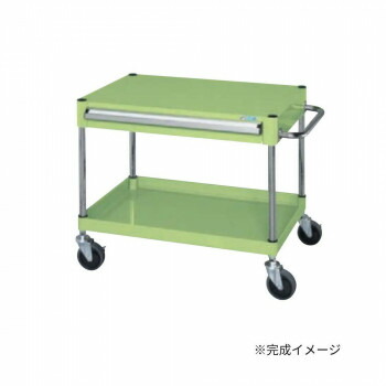 【暮らしラクラク応援セール】サカエ CSパールワゴン中量タイプ 引出し付 グリーン CSP-7561ASE【取り寄せ・返品不可商品】