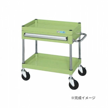 【暮らしラクラク応援セール】サカエ CSパールワゴン中量タイプ 引出し付 グリーン CSP-6062A【取り寄せ・返品不可商品】