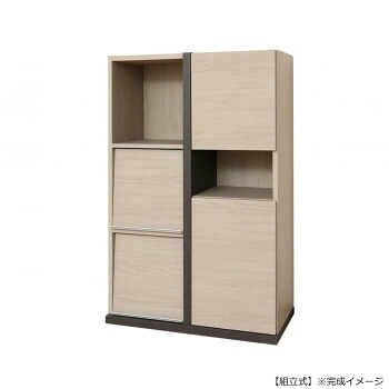 【暮らしラクラク応援セール】日本製組立家具 収納キャビネット ディスプレイラック クルミ co-pabo-1280dp-kurumi【取り寄せ・返品不可商品】|美-健康ゴルフ