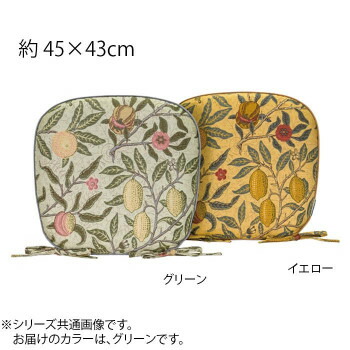 【暮らしラクラク応援セール】川島織物セルコン Morris Design Studio フルーツ ダイニングシートクッション 45×43Vcm LN1729 G グリーン【取り寄せ・返品不可商品】 8,333円