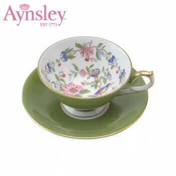 【代引き・同梱不可】【暮らしラクラク応援セール】Aynsley(エインズレイ) 2901シリーズ ペンブロック ティーカップ&ソーサー(C/S) ミルグリーン 290100308C【取り寄せ・同梱注文不可】