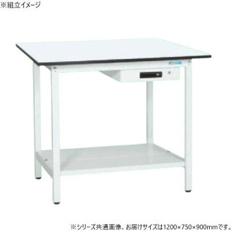 【暮らしラクラク応援セール】サカエ 軽量立作業台KADタイプ キャビネット1段付 中板付 1200×750×900mm KAD-127ATMW【取り寄せ・返品不可商品】