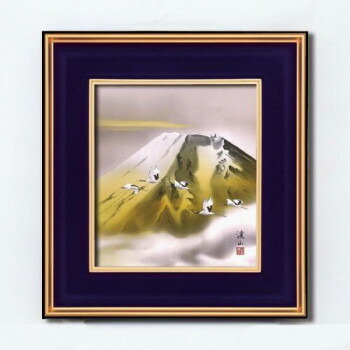 【暮らしラクラク応援セール】伊藤渓山　色紙額　13241・金富士【取り寄せ・返品不可商品】