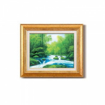 【暮らしラクラク応援セール】工藤昭重油絵額F6金　1146240・奥入瀬川【取り寄せ・返品不可商品】
