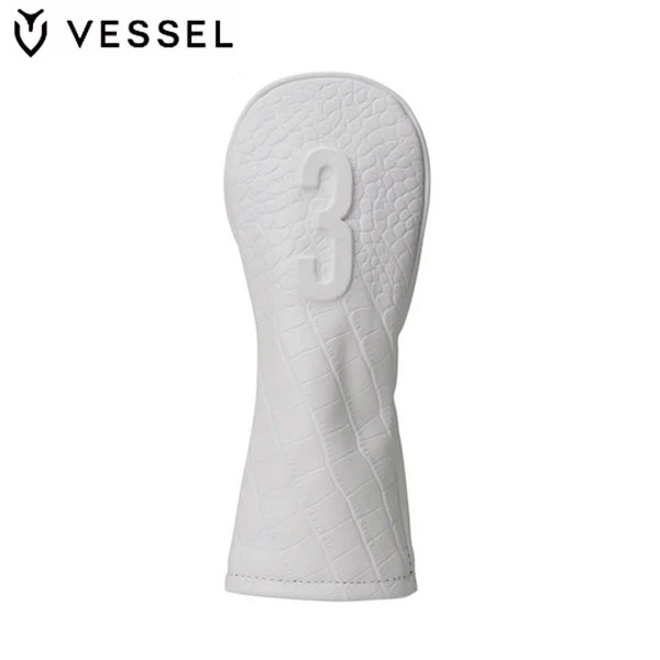 (営業日即日発送)ベゼル(VESSEL)ラックス(LUX) クロコホワイト エンボス 本革製 ヘッドカバーユーティリティ用 HC1123 メンズ 2025年秋冬