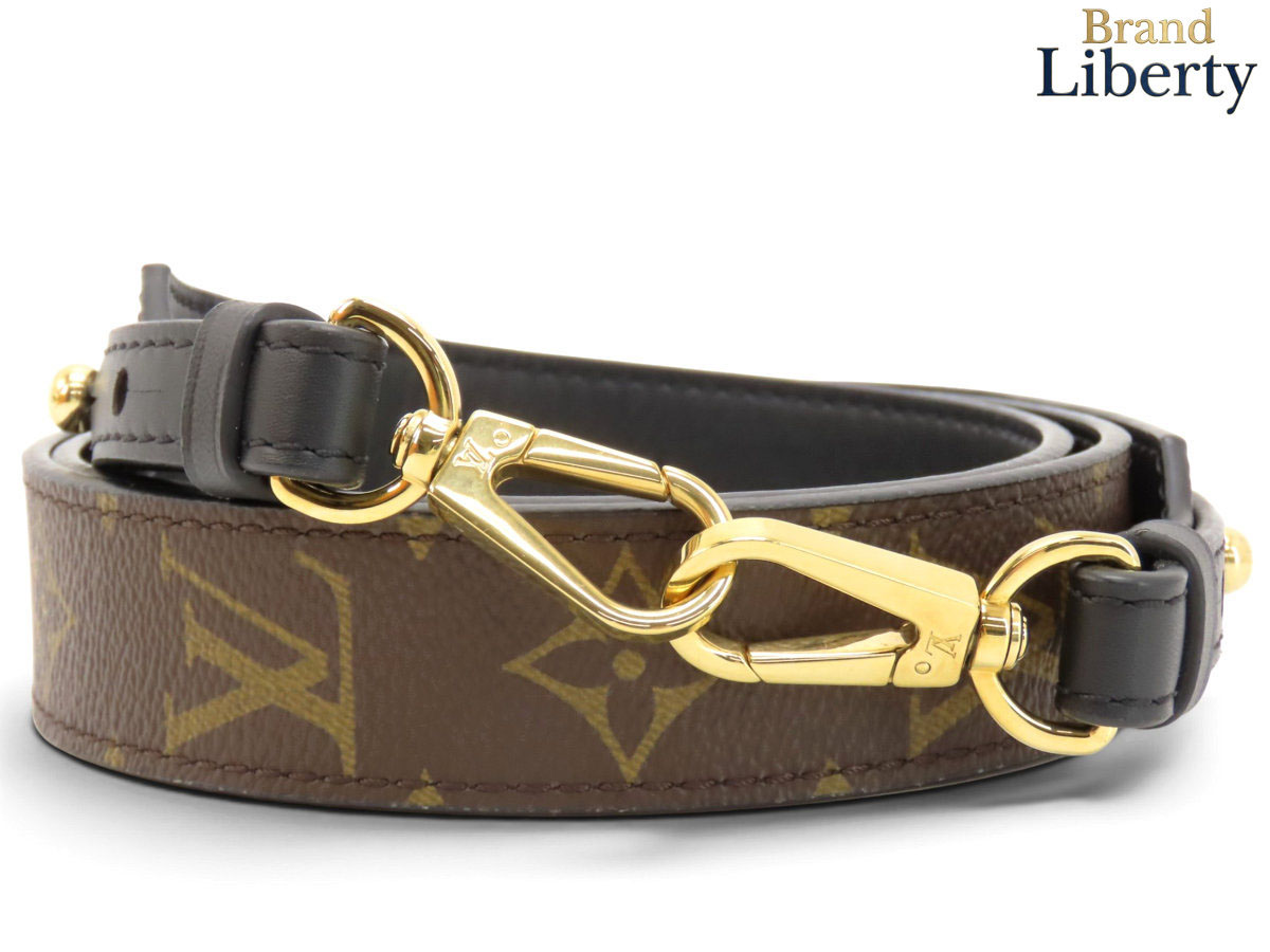【新品同様】ルイヴィトン LOUIS VUITTON モノグラム ショルダーストラップXL 調整可能 ダークブラウン ブラック PVC レザー J02331　【中古】｜Brand Liberty