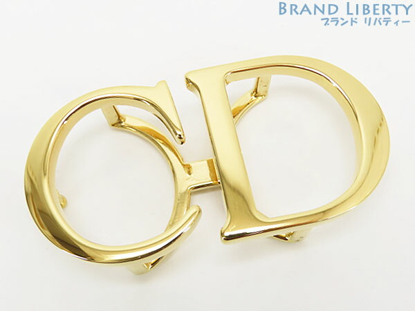 クリスチャンディオール　 レザーベルト　金色ロゴ　EUR85 新品同様□ Christian Dior クリスチャンディオール レザー ベルト