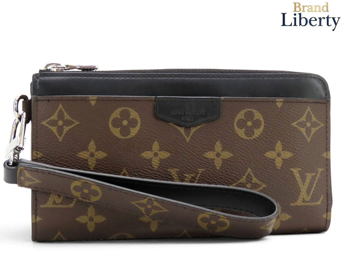 【ほぼ新品】ルイヴィトン LOUIS VUITTON モノグラム マカサー ジッピー ドラゴンヌ L字チャック長金入れ 同盟罷工一回り付 クラッチペダル御徒面子 暗然たる赤銅色 PVC カーフレザー M69407 【中古】