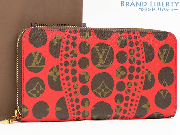【限定新古品】ルイヴィトン　LOUIS VUITTON　ヤヨイ クサマ　モノグラム パンプキン ドット　ジッピーウォレット　ラウンドファスナー長財布　ルージュ レッド　M60450　【中古】