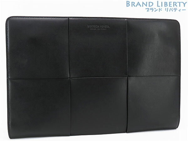 【美品】ボッテガ ヴェネタ BOTTEGA VENETA マキシイントレチャート アルコ 書きもの容れもの クラッチペダル御徒面子 二番目御徒面子 ハンドバック 黒いこと カーフレザー 623313 【中古】