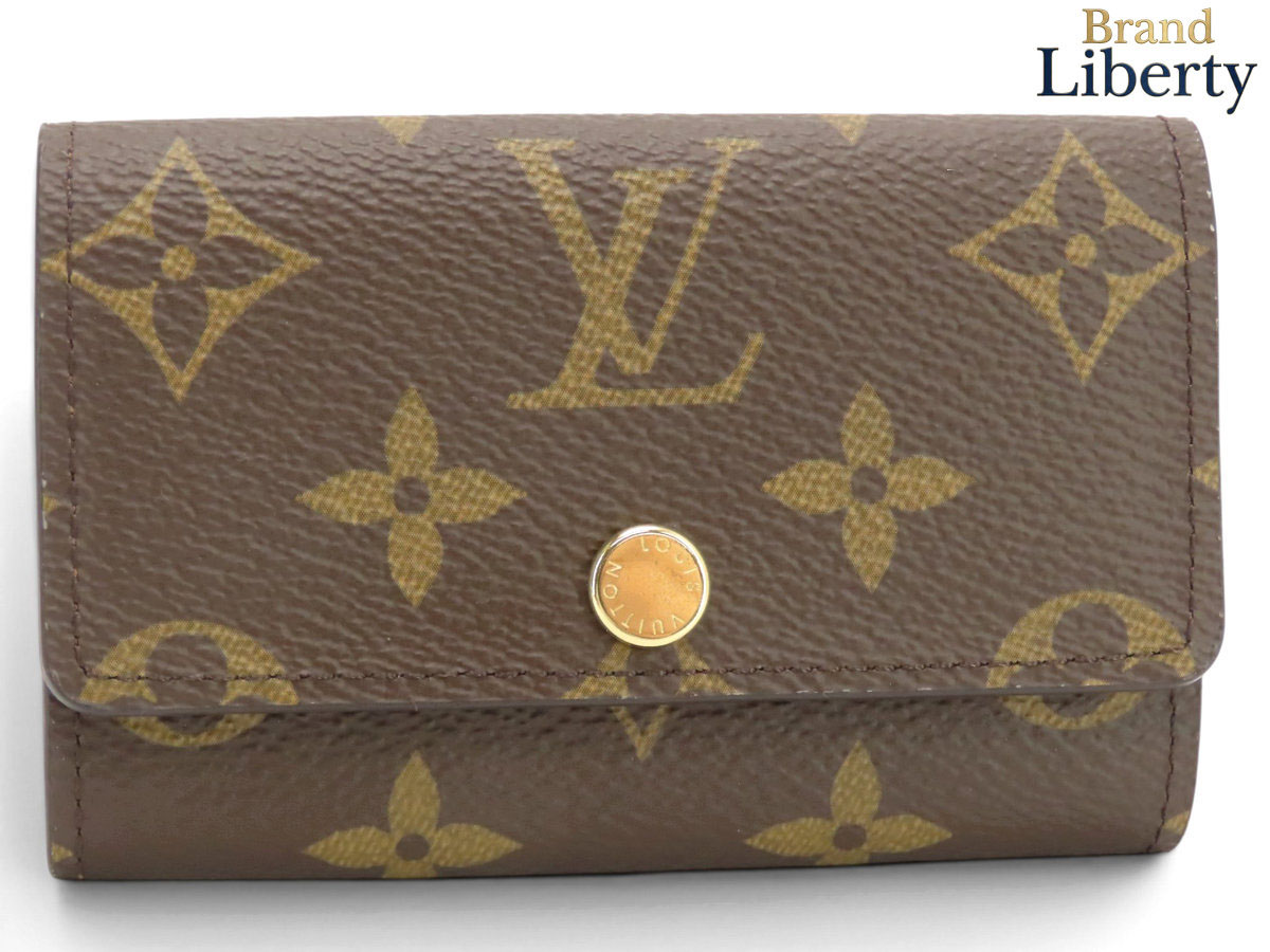 【未当て嵌める】ルイヴィトン LOUIS VUITTON モノグラム ミュルティクレ6 6連足懸かり入れもの 足懸かり輪っか キーホルダー うす暗い赤銅色 PVC なめし革 M62630 【中古】