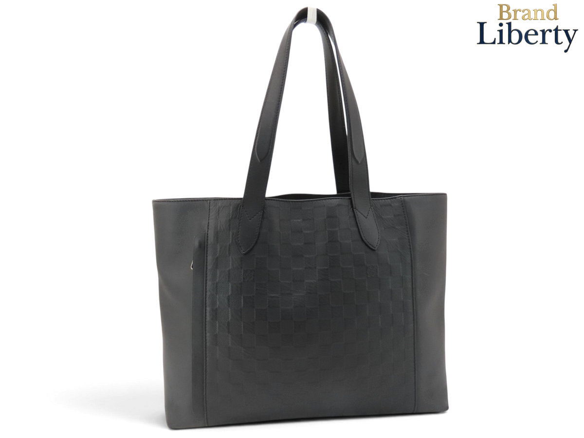 【美品】ルイヴィトン LOUIS VUITTON ダミエ アンフィニ カバ ヴォワヤージュ トートバッグ ショルダーバッグ オニキス ブラック レザー N41493　【中古】｜Brand Liberty