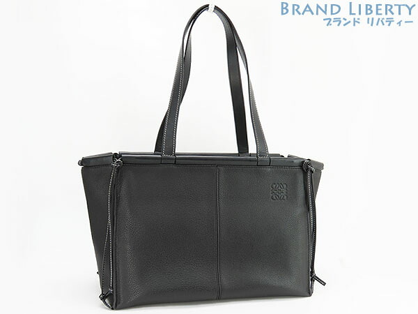 【超美品】ロエベ　LOEWE　クッショントート ミディアム　ショルダートートバッグ　ハンドバッグ　ブラック　ソフトグレインカーフスキン　309.12.W76　【中古】｜Brand Liberty