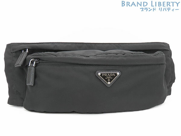 【ほぼ新品】プラダ PRADA ナイロン 三角形 サフィアーノレザー 三尺帯御徒面子 酉の方角御徒面子 ショルダーバッグ 上半身御徒面子 合財袋 NERO 黒いこと ナイロン なめし革 2VL132 【中古】