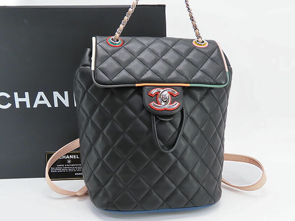 希少✨ シャネル リュック ラムスキン ココマーク チェーンショルダー 黒 本革 CHANEL CHANEL(シャネル) マトラッセ ココマーク リュックサック
