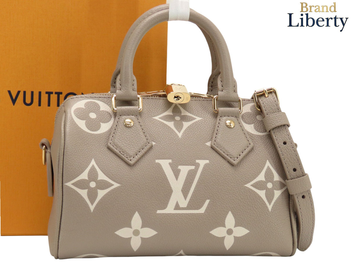 【未使用】ルイヴィトン LOUIS VUITTON バイカラー モノグラム アンプラント スピーディ バンドリエール20 2WAY ミニボストンバッグ ハンドバッグ ショルダーバッグ トゥルトレールグレー クレーム ベージュ レザー M46575　【中古】｜Brand Liberty