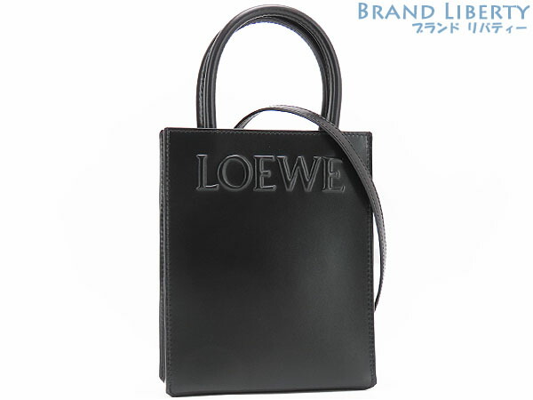 【ほぼ新品】ロエベ LOEWE 標準尺度 A5 トート 2WAY ハンドバック 曲がった掛け ショルダーバッグ ポシェット 黒いこと なめし革 A933S30X01 【中古】