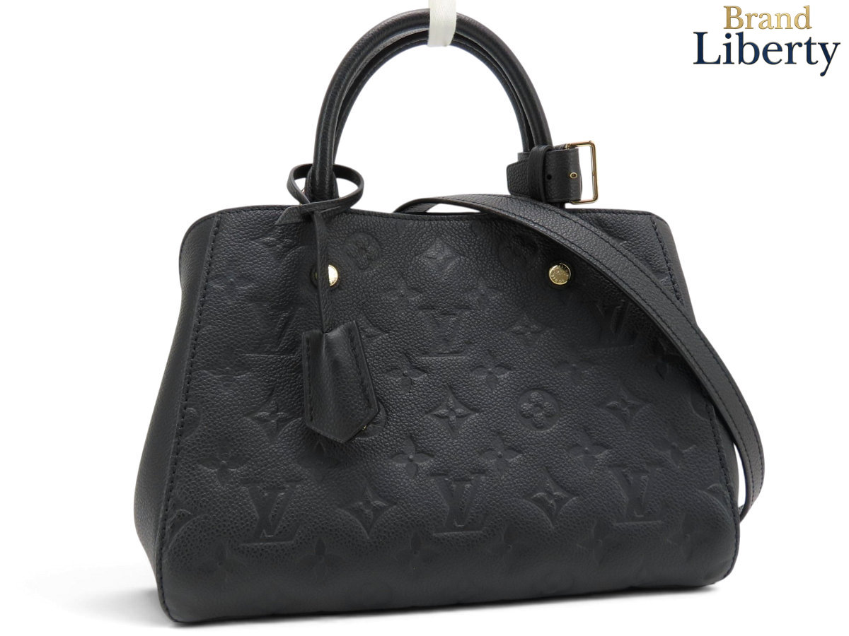 【ほぼ新品】ルイヴィトン LOUIS VUITTON モノグラムアンプラント モンテーニュBB 2WAY ハンドバック ショルダーバッグ ノワール 黒いこと なめし革 M41053 【中古】