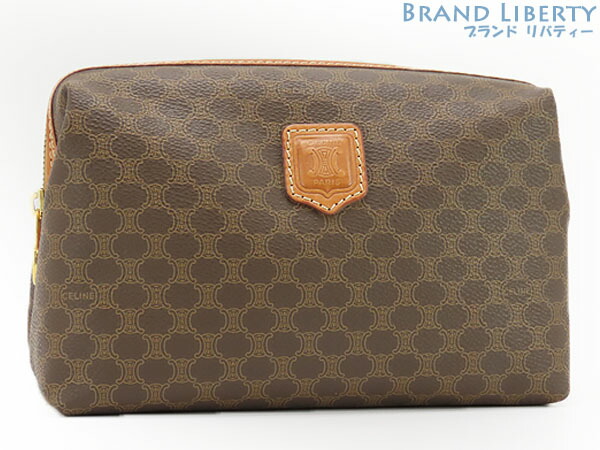 楽天市場】セリーヌ CELINE ポーチ マカダム ヴァニティ レザー